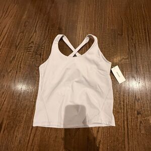Light gray Crossback Athletic Tank